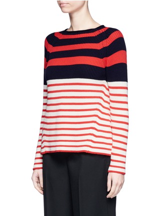 Front View - Click To Enlarge - MRZ - Colourblock stripe split back sweater
