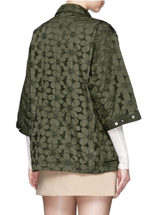 Back View - Click To Enlarge - MONCLER - 'Tatin' floral patchwork lace field jacket
