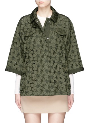Main View - Click To Enlarge - MONCLER - 'Tatin' floral patchwork lace field jacket