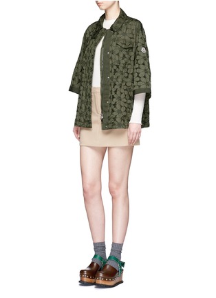 Figure View - Click To Enlarge - MONCLER - 'Tatin' floral patchwork lace field jacket