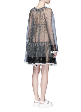 Back View - Click To Enlarge - STELLA MCCARTNEY - Star print ruffle trim chiffon dress