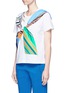 Front View - Click To Enlarge - EMILIO PUCCI - 'Vortici' stripe twist front cotton T-shirt