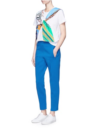 Figure View - Click To Enlarge - EMILIO PUCCI - 'Vortici' stripe twist front cotton T-shirt