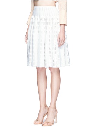 Front View - Click To Enlarge - ALAÏA - 'Bossa Nova' dot stripe knit skirt