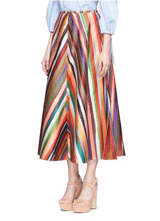 Front View - Click To Enlarge - 72722 - 'Melted Rainbow' embroidered A-line skirt