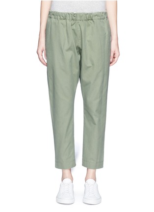 Main View - Click To Enlarge - BASSIKE - Shoelace drawcord canvas cropped pants