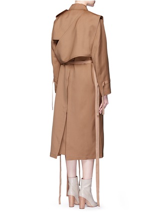 Back View - Click To Enlarge - PORTS 1961 - Layered wool-silk gabardine trench coat