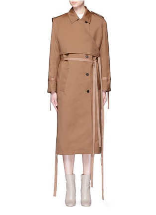 Main View - Click To Enlarge - PORTS 1961 - Layered wool-silk gabardine trench coat