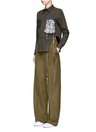 Figure View - Click To Enlarge - PORTS 1961 - Wool-mohair wide leg pants
