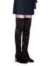 Figure View - Click To Enlarge - ASH - 'Elisa' stretch faux suede thigh high boots
