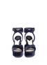 Front View - Click To Enlarge - ASH - 'Boom' croc embossed velvet platform sandals