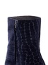 Detail View - Click To Enlarge - ASH - 'Flora' croc embossed velvet mid calf boots