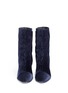 Front View - Click To Enlarge - ASH - 'Flora' croc embossed velvet mid calf boots