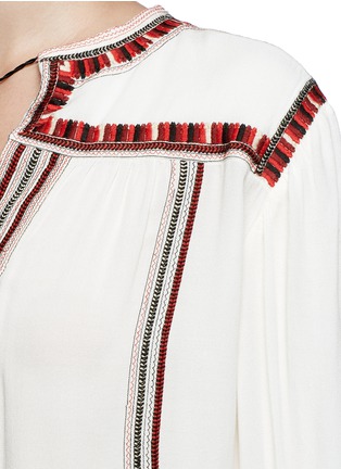 Detail View - Click To Enlarge - ISABEL MARANT ÉTOILE - 'Cabella' tassel tie ethnic embroidery top