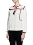 Front View - Click To Enlarge - ISABEL MARANT ÉTOILE - 'Cabella' tassel tie ethnic embroidery top
