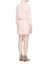 Back View - Click To Enlarge - ISABEL MARANT ÉTOILE - 'Salome' metallic stripe drawstring waist dress