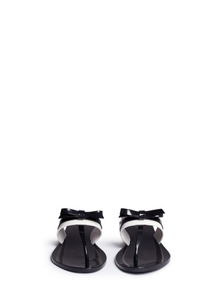 Front View - Click To Enlarge - MELISSA - 'Garota' contrast bow slipper sandals