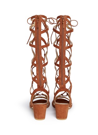 Back View - Click To Enlarge - STUART WEITZMAN - 'Grecian' lace-up suede gladiator sandals