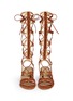 Front View - Click To Enlarge - STUART WEITZMAN - 'Grecian' lace-up suede gladiator sandals