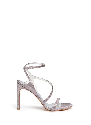 Main View - Click To Enlarge - STUART WEITZMAN - 'Sultry' asymmetric strap glitter sandals