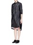 Front View - Click To Enlarge - ANGEL CHEN - Zip detail crinkled long shirt