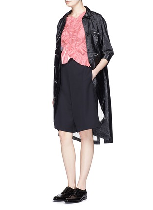 Figure View - Click To Enlarge - ANGEL CHEN - Zip detail crinkled long shirt