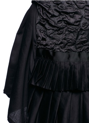 Detail View - Click To Enlarge - ANGEL CHEN - Deconstructed floral jacquard shirt dress