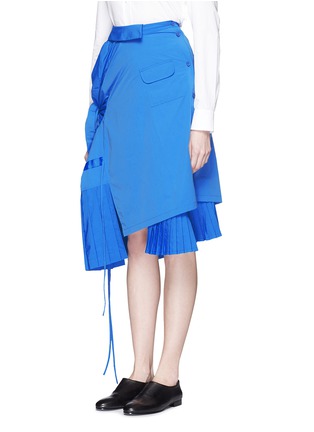 Front View - Click To Enlarge - ANGEL CHEN - Deconstructed shirt poplin skirt