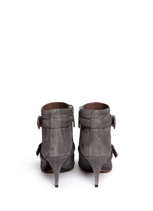 Back View - Click To Enlarge - TABITHA SIMMONS - 'Fitz' buckle strap suede stiletto boots