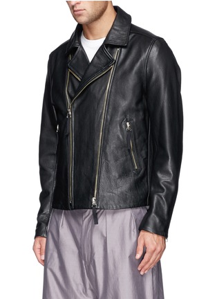Front View - Click To Enlarge - PS PAUL SMITH - Leather biker jacket