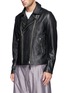 Front View - Click To Enlarge - PS PAUL SMITH - Leather biker jacket