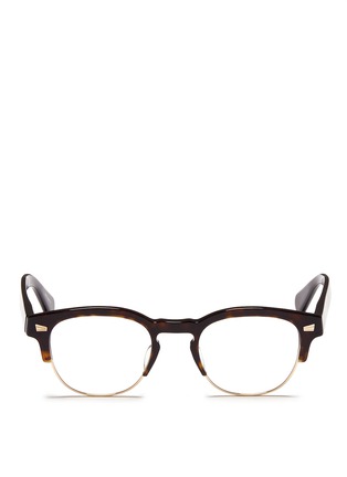 Main View - Click To Enlarge - OLIVER PEOPLES - 'Barrie-J' metal rim tortoiseshell acetate optical glasses