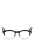 Main View - Click To Enlarge - OLIVER PEOPLES - 'Barrie-J' metal rim tortoiseshell acetate optical glasses