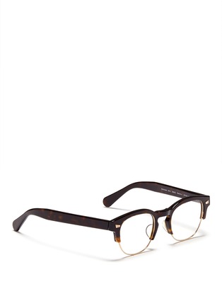 Figure View - Click To Enlarge - OLIVER PEOPLES - 'Barrie-J' metal rim tortoiseshell acetate optical glasses