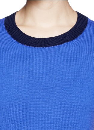 Detail View - Click To Enlarge - ST. JOHN - Constrast trim wool knit top