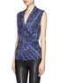 Front View - Click To Enlarge - ST. JOHN - Herringbone print jersey shell top