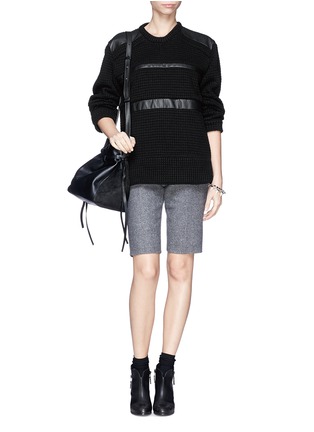 Figure View - Click To Enlarge - IRO - 'Colvyn' leather stripe sweater