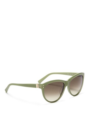 Figure View - Click To Enlarge - VALENTINO GARAVANI - Studded round-frame sunglasses