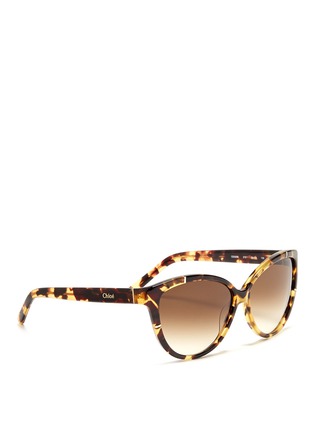 Figure View - Click To Enlarge - CHLOÉ - Tortoiseshell cat eye sunglasses