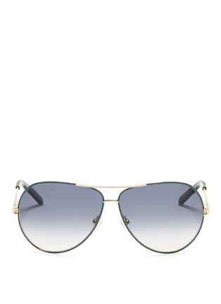 Main View - Click To Enlarge - CHLOÉ - Contrast wire-rim aviator sunglasses