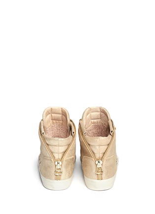 Back View - Click To Enlarge - ASH - Metallic leather rear zip sneakers