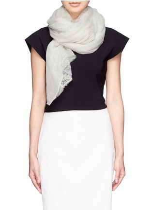 Figure View - Click To Enlarge - FALIERO SARTI - Lace border virgin wool-blend scarf