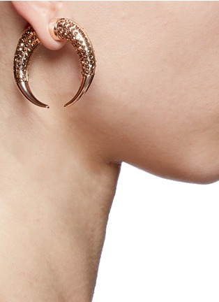 Figure View - Click To Enlarge - GIVENCHY - Double shark crystal magnetic single earring