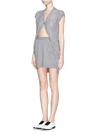 Figure View - Click To Enlarge - ALEXANDER WANG - Argyle check sleeveless cardigan and all-in-one boxers