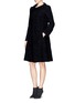Front View - Click To Enlarge - ARMANI COLLEZIONI - Tweed wool blend coat