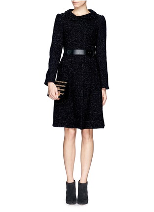 Figure View - Click To Enlarge - ARMANI COLLEZIONI - Tweed wool blend coat