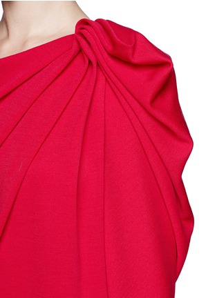 Detail View - Click To Enlarge - LANVIN - Ruche shoulder knit wool dress