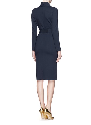 Back View - Click To Enlarge - ARMANI COLLEZIONI - Wrap front Milano knit dress