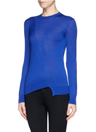 Front View - Click To Enlarge - STELLA MCCARTNEY - Asymmetric wool-silk sweater