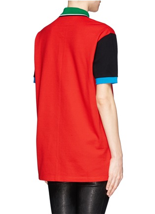 Back View - Click To Enlarge - GIVENCHY - American flag badge polo shirt